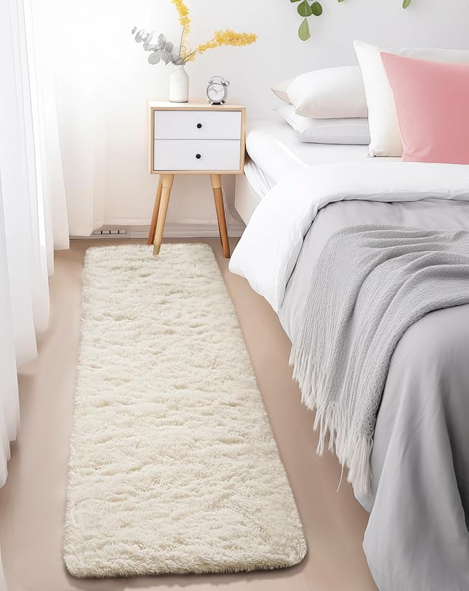 Ophanie Area Rugs for Bedroom Living Room,Color 2- Ivory,Size 2' x 6',Shape Rectangular