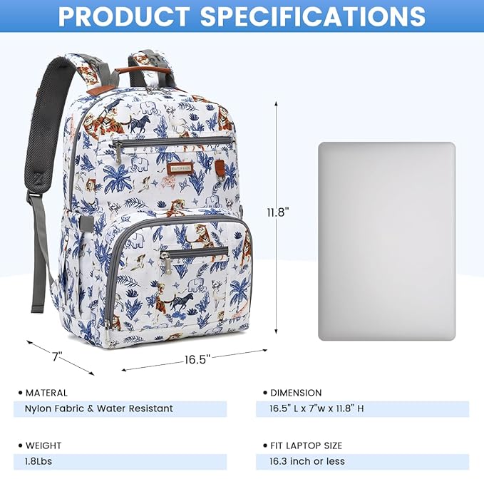 BILLITON MASHI Diaper Bag Backpack, Large Baby Nappy Bags with Portable Changing Pad for Boys and GirlsMultifunction Travel Baby Bag for Moms Dads, Shower Gifts Waterproof and Stylish
