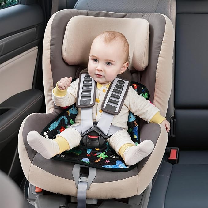 COOLBEBE Infant Car Seat Protector for Potty Training, Dry Waterproof Car Seat Liner Toilet Training for Baby Infant Toddler, Piddle Pads Cover Pad for Strollers & Carseat (Dinosaur)
