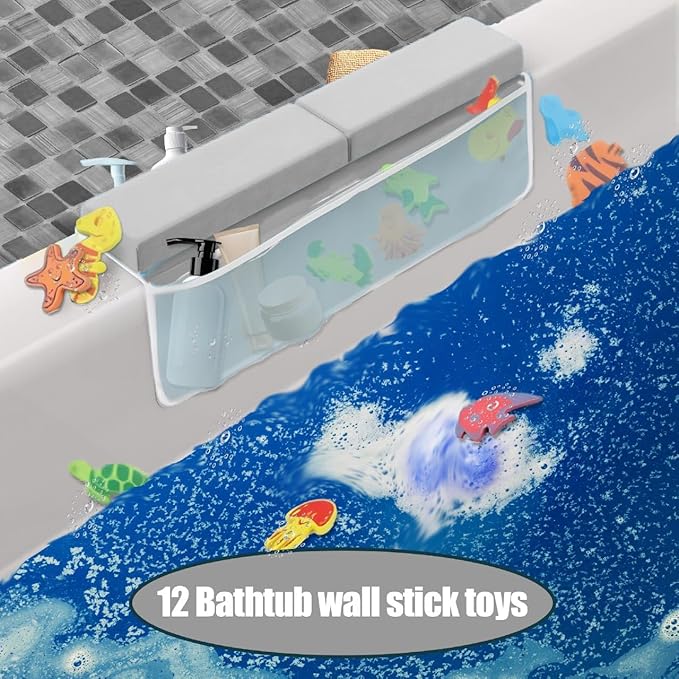 Supa Ant Baby Bath Kneeler and Elbow Rest Pad –Mom’s Choice Award Winner –US-Designed Extra Thick Bathtub Kneeling Pad with 8 Suction Cups, 5-Pocket Organizer, Non-Slip, Cushioned, Durable (Gray)