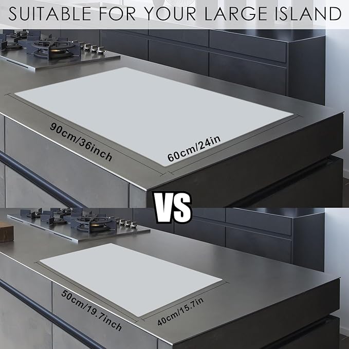 Extra Large Silicone Mat for Kitchen Counter 36" x 24" Silicone Table Mat for Resin Workbench Mat Heat Resistant Mat CoffeeBar Mat, Gray
