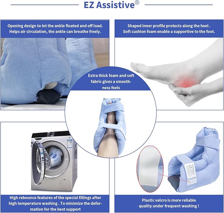 EZ Assistive Heel Protectors Remove Pressure and Bedsores for Healing Therapy of Heel Pressure and Deep Tissue Injury,Heel