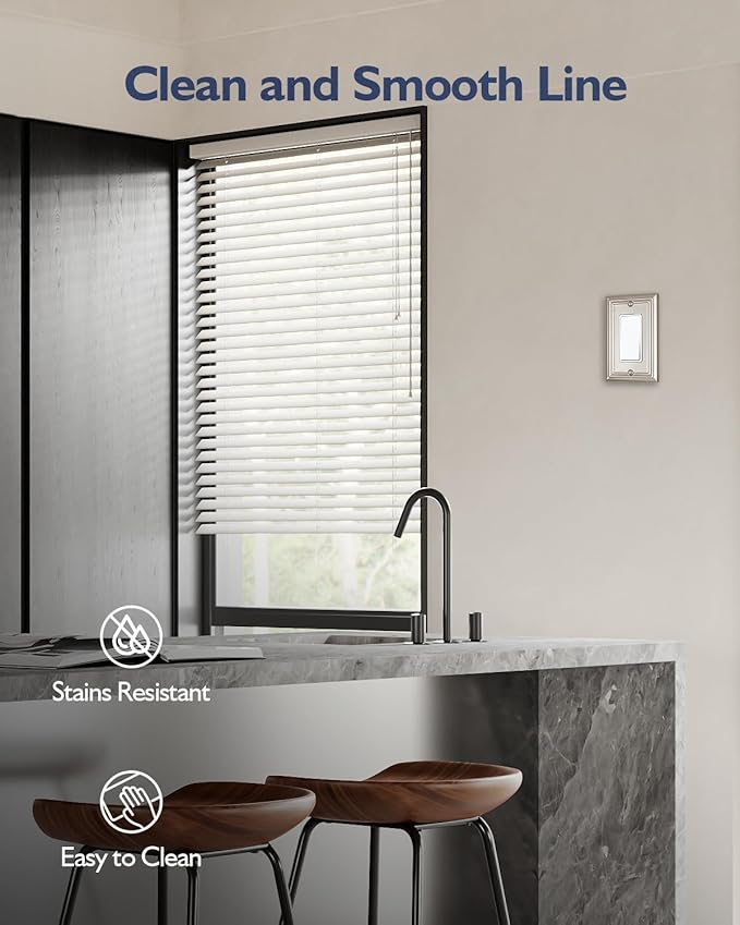 4-Pack Decorator Wall Plate, for Dimmer Switch, GFCI Outlet and Receptacal, Satin Nickel Outlet Cover, Midsize, A031 Series