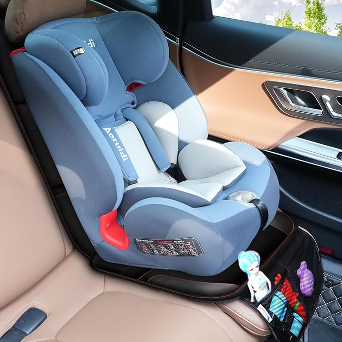 Car Seat Protector With Non-Slip Rubber Padded Backing, Waterproof Thickest Padding for Child Seats, No Imprint Under Baby Seat (Red-1pcs)