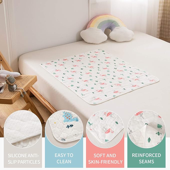 Catteyonce Baby Portable Diaper Changing Pad,Waterproof Changing Mat,Soft Comfortable,Foldable Travel Pad,Toddler Essentials Must Haves,Newborn Shower Gifts(2 Pcs-27"x35")