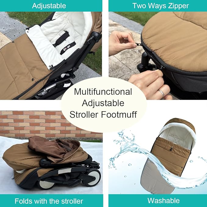 Universal Pushchair Footmuff for Babyzen YOYO/YOYO2 /Joolz/Bugaboo, Waterproof Fabric Base, Easy-Clean, Warm Foot Cover for Strollers