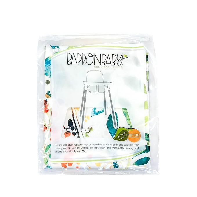 BapronBaby Autumn Leaves Splash Mat - Waterproof Catch-All for Under High Chairs, Floors, Tables, Playtime or Arts & Crafts - Machine Washable - 45" x 45”