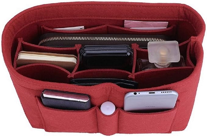 ZTUJO Purse Organizer Insert, Felt Bag Organizer For Handbag Purse Organizer,13 Colors, 6 Size (X-Large, Red)