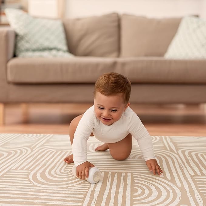 Baby Play Mat – Premium Foam Playmat for Babies & Toddlers, 67" x 48", Neutral Modern Look, Easy-Clean & Non-Toxic, Decor-Friendly Baby Floor Play Mat for Any Room. Co-Toddlery