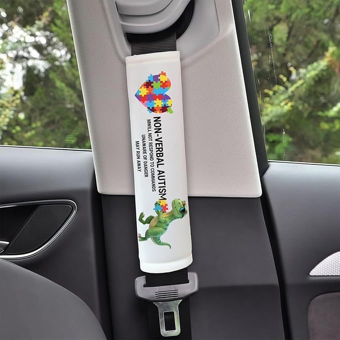 Autism Belt Covers, Car Seat Belt Covers, Sensory Friendly Design for Special Needs People, Autism Support Gift for Family Travel