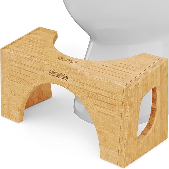 Squatty Potty The Original Toilet Stool - Bamboo Flip,7" and 9" Adjustable Heights,Brown - Improve Bathroom Posture and Comfort,(Pack of 4)