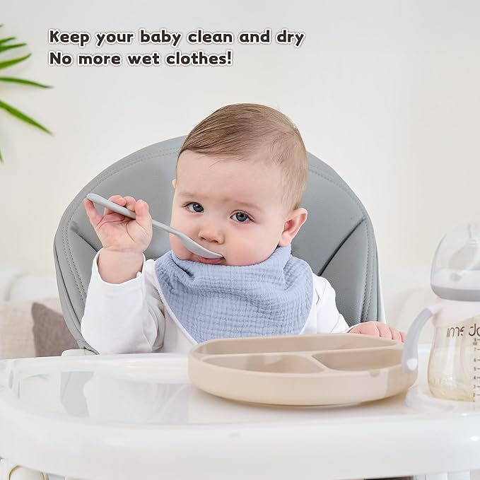 Susurration Muslin Baby Drool Bibs 6Pack Soft Triangular Adjustable Baby Bandana Bibs for Unisex Baby Girls & Boys