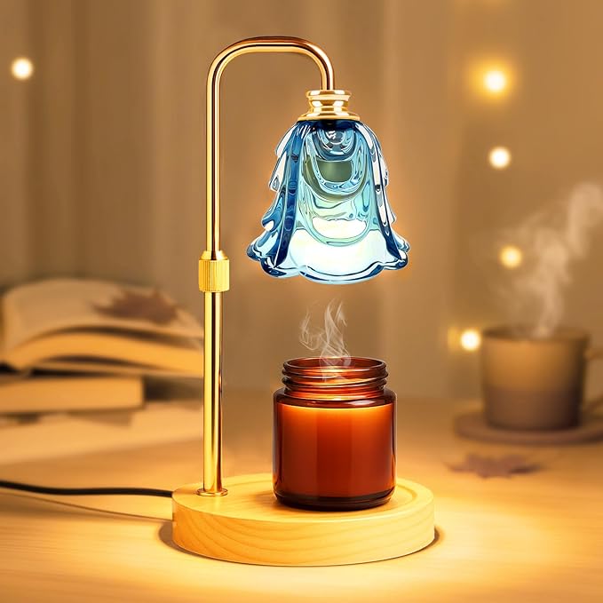 Candle Warmer Lamp with Timer and Dimmer, Electric Wax Warmers for Scented Candles with 5 Brightness Settings, Anti-Glare Lamp with Adjustable Height, Home Decor, Gift for Christmas, Birthday