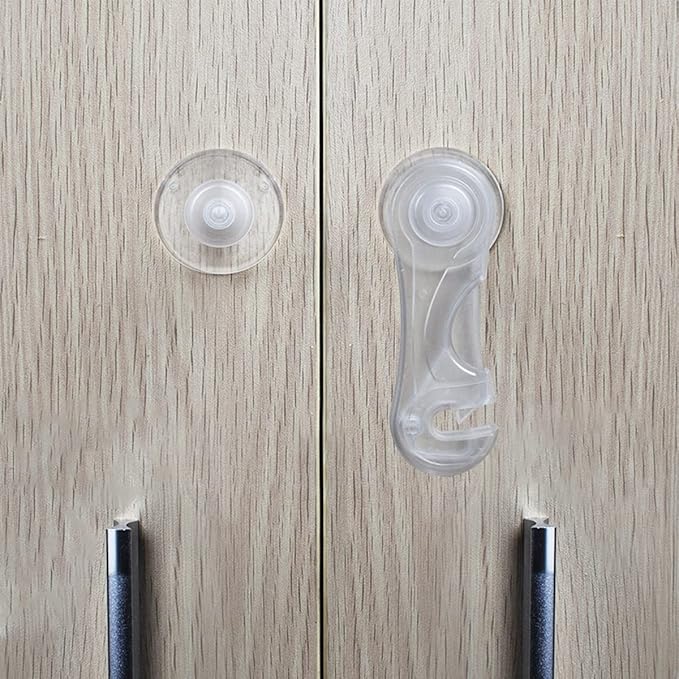 Child Safety Cabinet Locks (10 Pack) - Baby Proofing Latches Lock for Drawers, Toilet Seat, Fridge, Oven, with 10 Extra 3M Adhesives (Transparent)