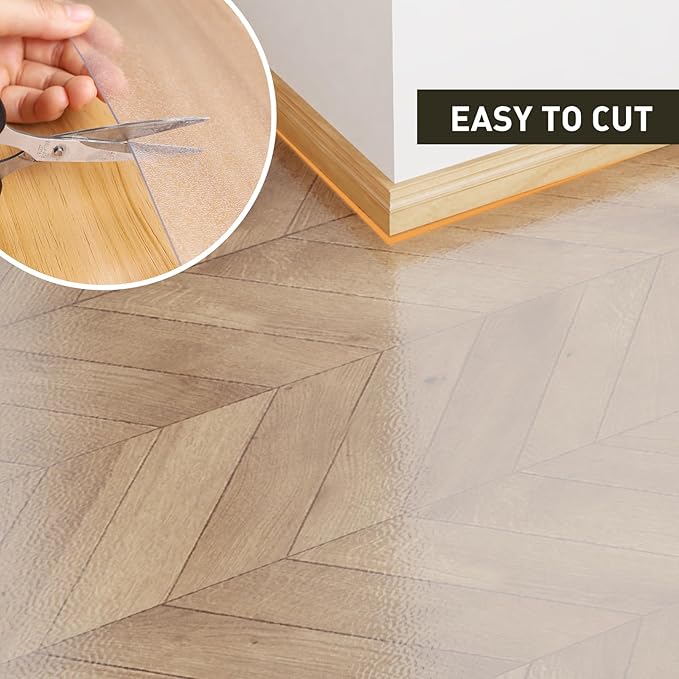 Clear Plastic Area Mat for Under High Chair, 3'×5' Large No Slip Waterproof Vinyl Floor Mat for Home, Anti-Spill Hard Floor Protector, Easy Clean Splat Mat