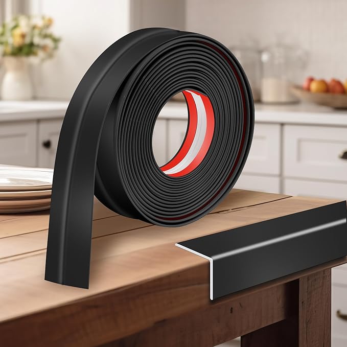1.6 Inch x 40 Feet Wall Corner Protector Peel and Stick Corner Trim Molding Strip Self Adhesive wall Edge Protectors Guards for Edge Ceiling, Black