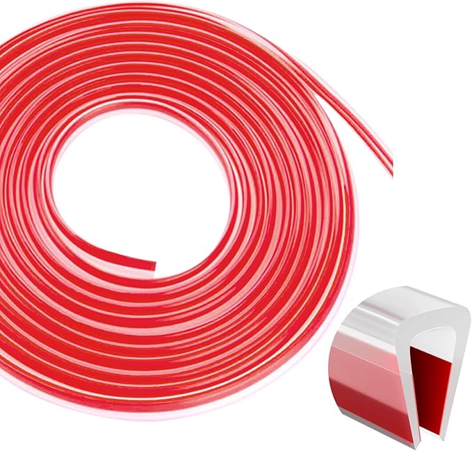 Silicone Edge Trim Self-Adhesive U Channel Silicone Edge Trim Edge Protector for Sheet Metal (Clear, Fit 3/16" - L 20')