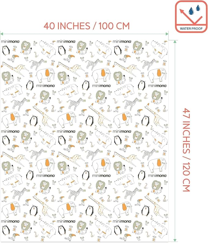 Baby Splat Mat for Under High Chair - 10 Pcs Disposable and Waterproof Splash Mats - 40"x47" Multipurpose Activity Mat for Picnic, Arts and Crafts - Baby Led Weaning Supplies (Penguins)