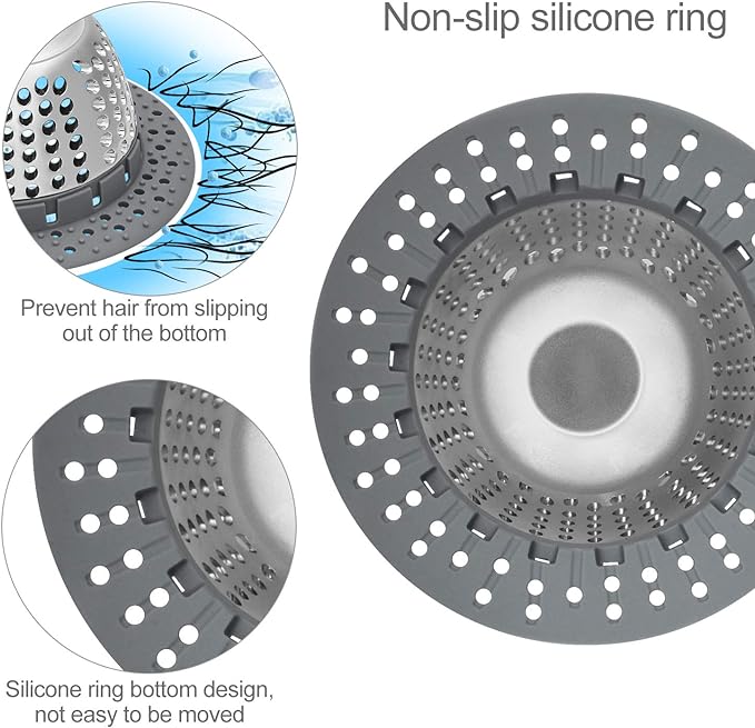 LEKEYE Drain Hair Catcher/Bathtub Drain Cover/Drain Protector for Pop-Up & Regular Drains(Patented Product)