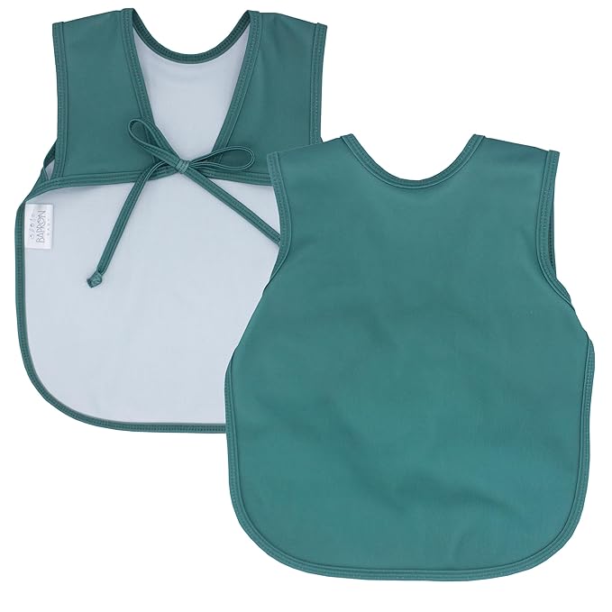 BapronBaby Minimalist Pine Bapron - No Neck Tie Safer Bib for Baby & Toddler - Soft Waterproof Stain Resistant - Machine Washable - Sz Preschool 3-5yrs