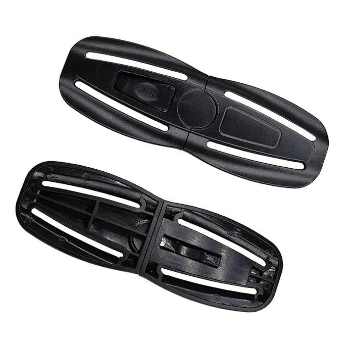 2 Pack Child Seat Chest Clip,Baby Seat Chest Harness Buckle Seat Chest Stroller Chest Universal Replacement for Baby and Kids Trend (Black)