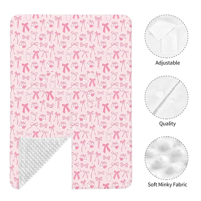 Pink Bow Baby Car Seat Canopy Cover Multi Use Shower Gift, Nursing Cover for Mom Nursing Covers, Bow Baby Stuff Items