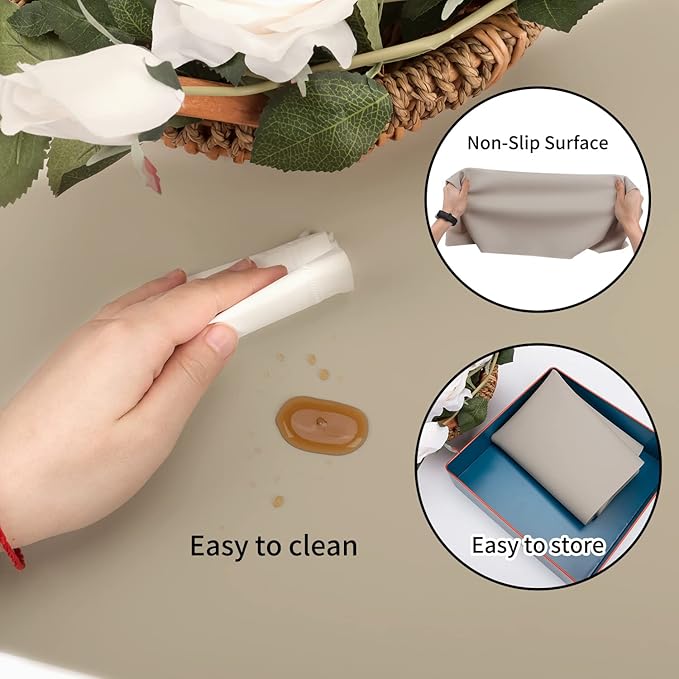 Extra Large Silicone Mat, Kitchen Counter Mat Placemats for Kids Silicone Mats for Countertop, Nonstick Silicone Table Mat for Pastry Crafts Baking Heat-Resistant Silicone Pad, 27.6'' x 19.7'' 1 Pack