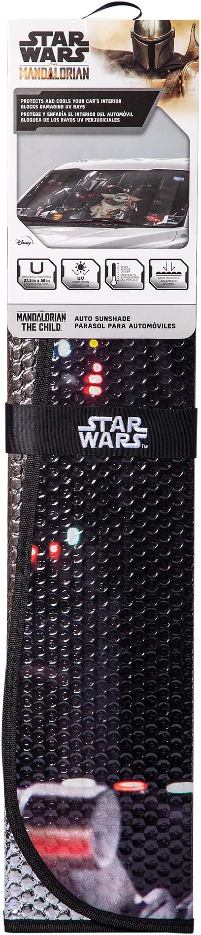 Plasticolor 003952R01 Star Wars Mandalorian Baby Yoda The Child Accordion Style Front Windshield Sunshade