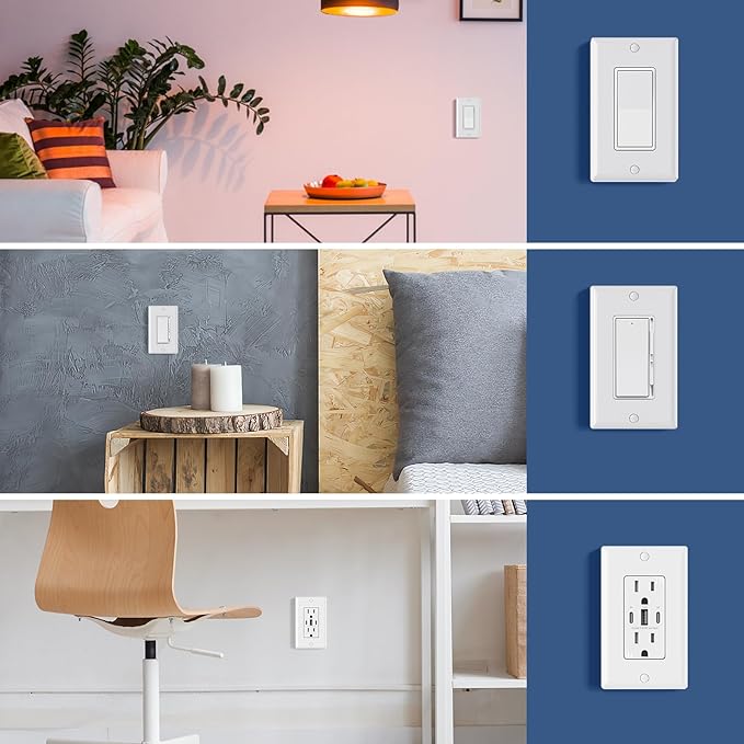 AIDA 1-Gang Decorative Receptacle Wall Plate,Standard Size Decorator Covers, Unbreakable Polycarbonate Faceplates for Decorator Device, UL Listed, Screws Included (20 Pack, Glossy White)