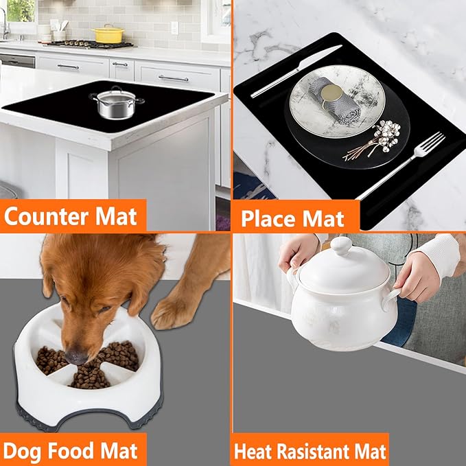 Extra Large Silicone Mat, 78.7''x23.6''(200cmx60cm) Heat Resistant Mats for Countertop, Waterproof Countertop Protector, Cuttable Kitchen Countertop Mat, Silicone Mat for Kitchen Island, Light Gray