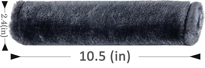 Amooca Soft Faux Fur Universal Fit Seatbelt Cover Car Truck SUV Airplane Seat Belt Shoulder Pad for Carmera Backpack Straps Neck Cushion Protector 2 Pack 10.5in Dark Blue Grey
