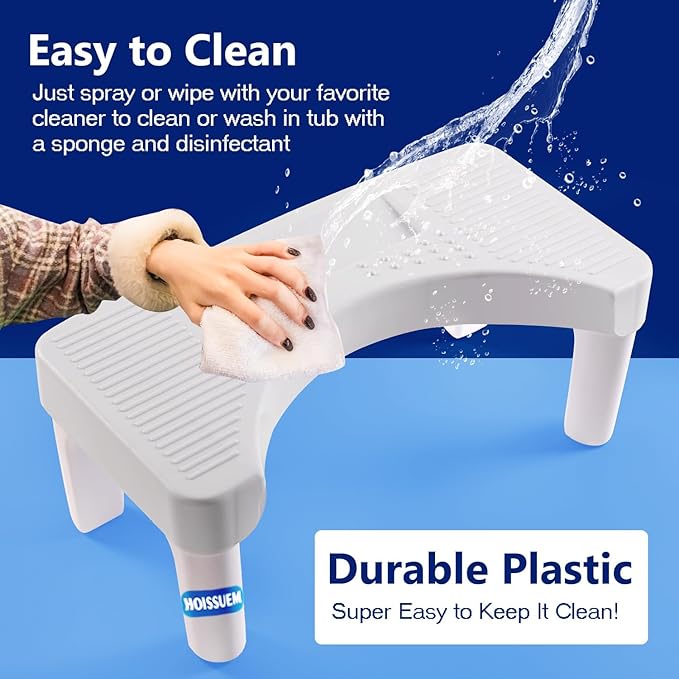 6.8 Inch Toilet Stool for Bathroom,Hoissuem Non-Slip Potty Stool for Pooping,Hoissuem Toilet Step Stool for Adults/Seniors/Kids