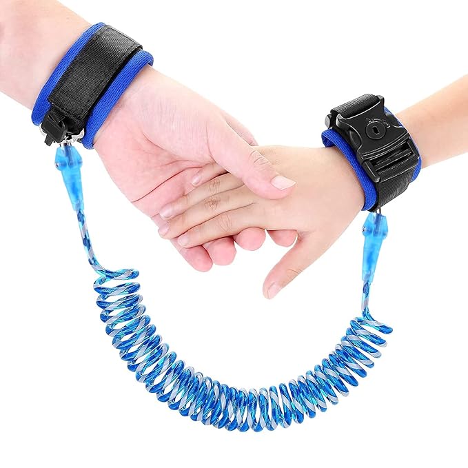 Reflective Anti Lost Wrist Link, Anti Lost Wrist Link Anti Lost Leash Baby Leash with Child Upgraded Safety Locks for Kids (Blue 8.2 Ft)