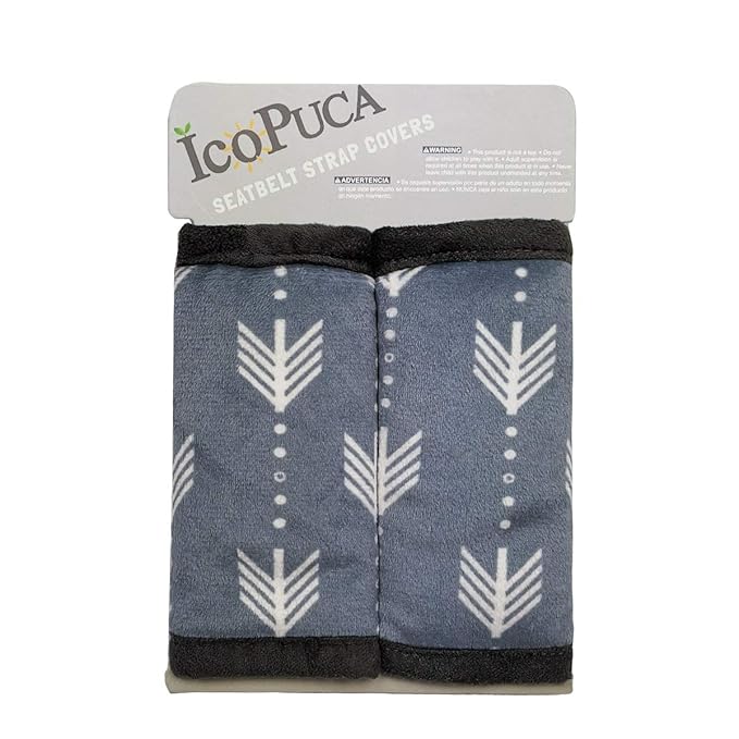 Car Seat Strap Covers for Baby, Anti Slip car seat Strap Pads, Toddler Seat Belt Covers Soft wrap Cushion for boy Girl, Protect Neck and Shoulder rubbing, fit Stroller/Carrier/Pushchair; 2 pcs; Grey