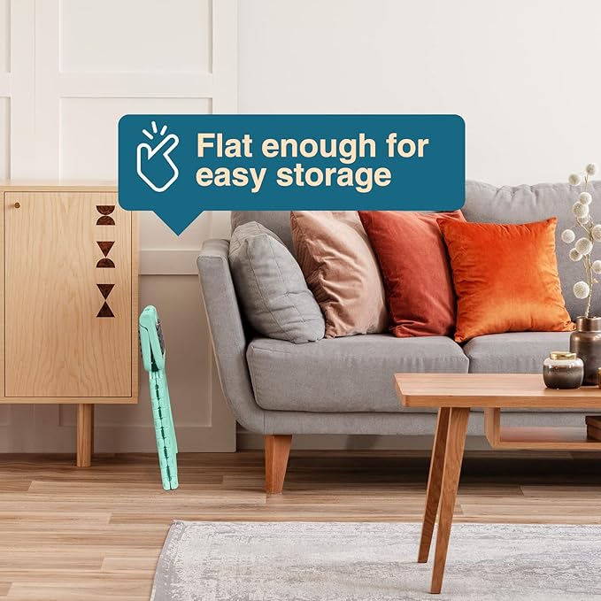 Flottian 11" Folding Step Stool for Adults and Kids Holds Up to 300 lbs,Non-Slip Folding Stools with Portable Handle, Compact Plastic Foldable Step Stool for Bathroom,Bedroom, Kitchen Teal