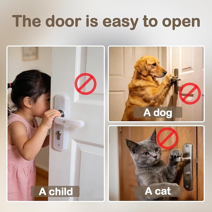 Babylush Childproof Door Lever Lock(1 Pack) Door Locks for Kids Safety,Preventing Babies from Opening Doors,Child Proof Door Lock with 3M Adhesive,Easy Install & Remove,Durable ABS,White