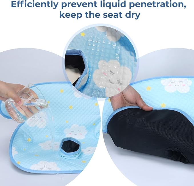 COOLBEBE Car Seat Protector for Potty Training, 2 Pack Dry Waterproof Car Seat Liner Toilet Training for Baby Infant Toddler, Piddle Pads Cover Car Seat Pad for Strollers & Carseat (Blue,2PC)