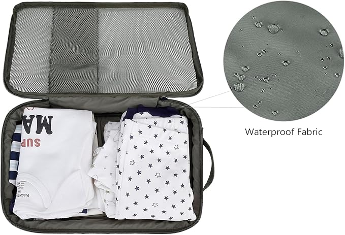 Baby Diaper Bag Organizer Pouches - 2 Pack Waterproof Pod Hanging Diaper Bag Cute Bear Mesh Bag Reusable, Washable or Baby Cloth Diapers (Green&Pink)
