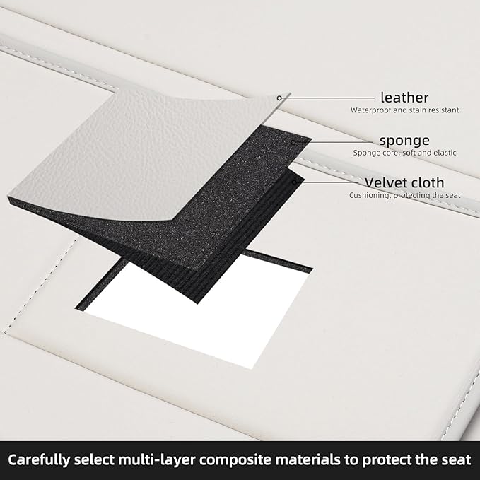 TAIKOO Seat Back Protector,Preventing the Impact of Children Stepping on the Seat Backrest,Beautiful appearance and easy to clean,black (Cream White -2 pcs)