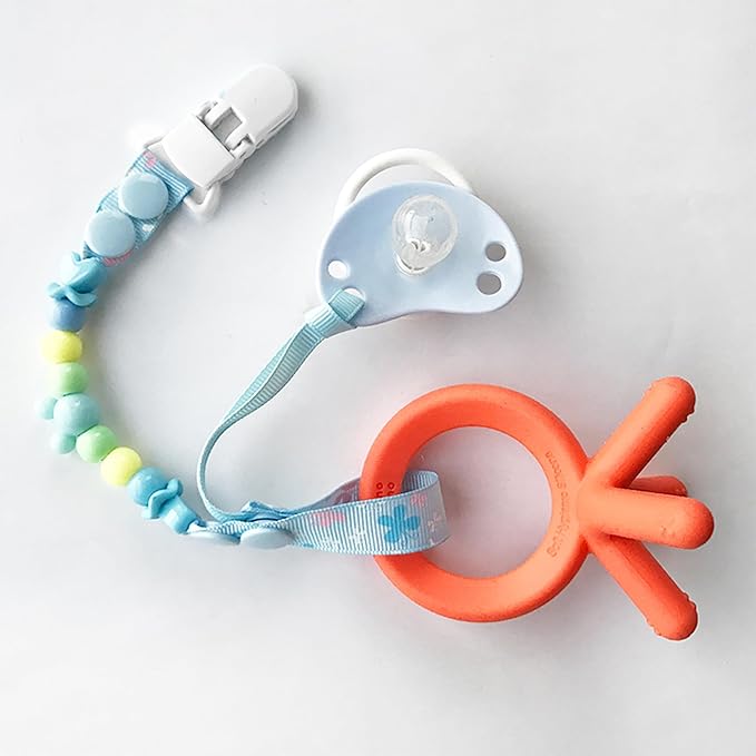 Langmeil 100piece 20mmRibbon Pacifier Plastic Suspender Clips for DIY Teething Toys Baby Blankets Dummy Bib Leash Binky Paci, White