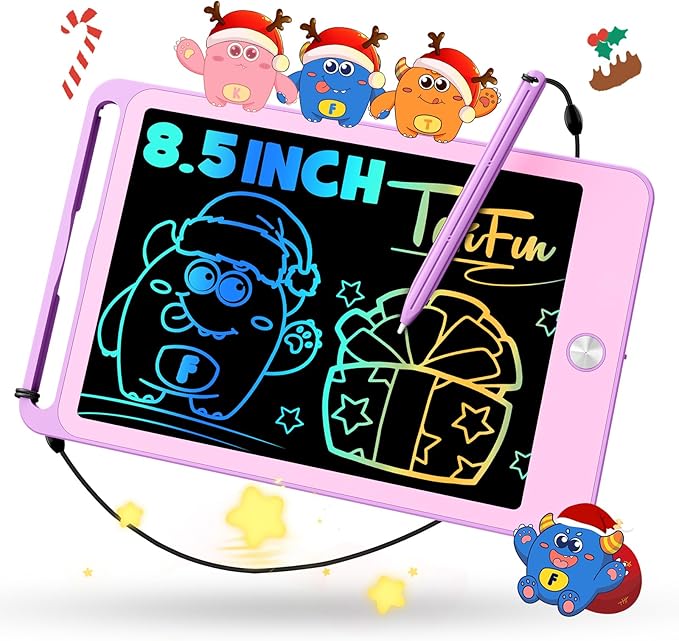 TEKFUN Kids Toys for 3+ Years Old Boys Girls, 8.5inch LCD Writing Tablet Erasable Drawing Tablet Writing Pads, Kids Travel Learning Toys Boys Girls Birthday Gifts Age 3 4 5 6 7 (Purple)