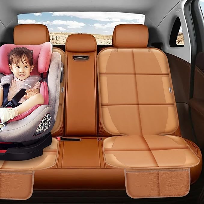Meolsaek Car Seat Protector for Child Car Seat, Durable 600D Fabric Waterproof Car Seat Cover with Thick Pad Non-Slip Backing (No Imprints)