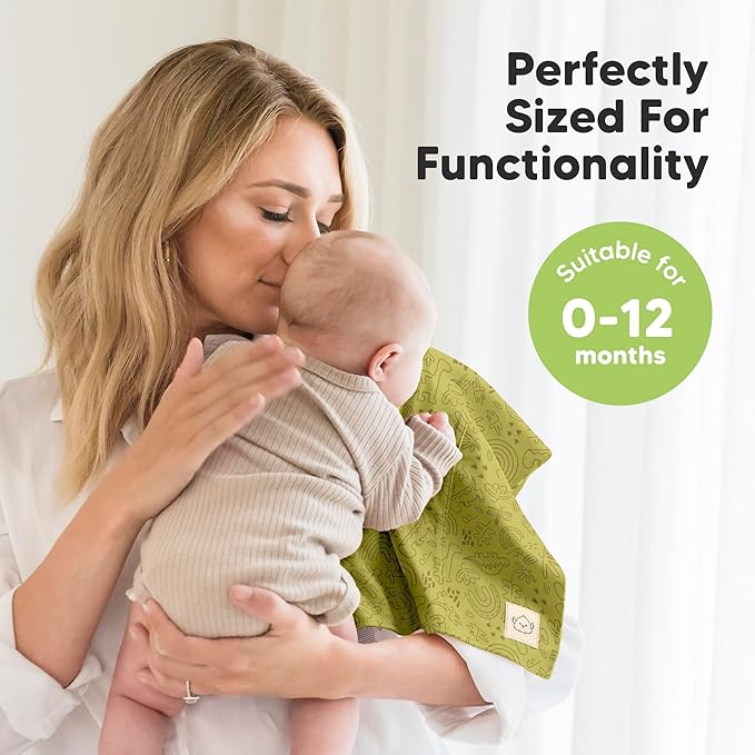 Organic Burp Cloths Baby Boy, Girl - 6-Pack Large 100% Cotton Burping Cloths for Babies, Spit Up Rags, Super Absorbent, Ultra Soft Newborn Rag, Gender Neutral,Machine Washable,Durable(Mesozoic)