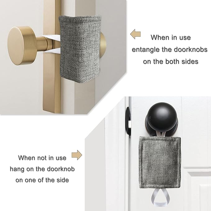 Door Silencer Door Latch Covers Padded Cushion Quiet Closer Door Lock Cover for Baby Newborn Nursery/Light Sleeper Noise Reduce - 4 x 3 Inches, Dark Grey, 6 Pieces
