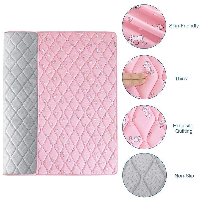 Foam Baby Play Mat 50" X 50", Play Mat for Babies and Toddlers, Baby Floor Playmat Non Slip, Thick One-Piece Crawling Mat, Easy Clean, Pink Print
