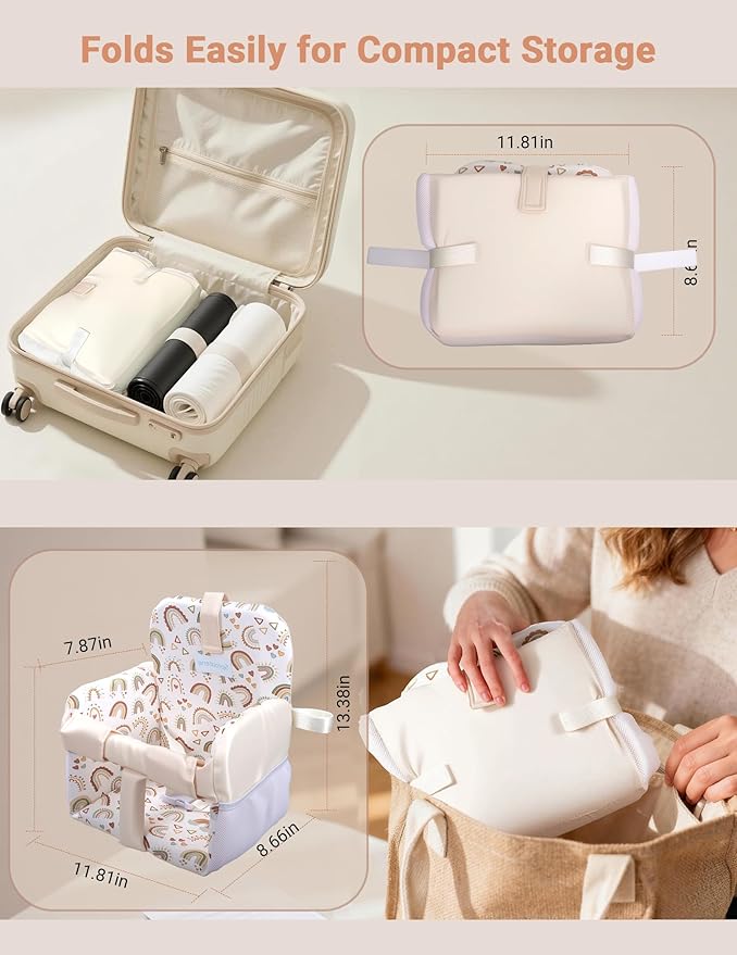 Shopping Cart Cover for Baby Girl and Boy, High Chair Cover for Restaurant, Padded Grocery Cart Seat Cover & Swing Insert for Infant & Toddler, Durable Machine Washable (Cream)