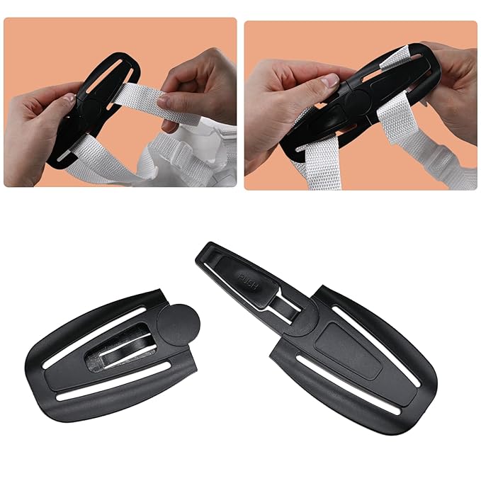 2 Pack Universal Child Seat Chest Clip,Baby Seat Chest Harness Buckle Lock Stroller Chest Replacement for Baby and Kids Trend (Black)