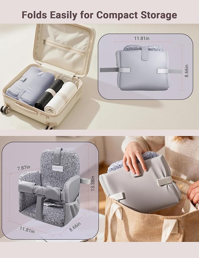 Shopping Cart Cover for Baby Girl and Boy, High Chair Cover for Restaurant, Padded Grocery Cart Seat Cover & Swing Insert for Infant & Toddler, Durable Machine Washable (Dark Grey)