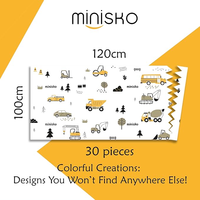 Vehicles | Disposable Splat Mats | Minisko | Under Highchair Splat Mat for Floor | Baby Led Weaning Supplies | Splash Mat