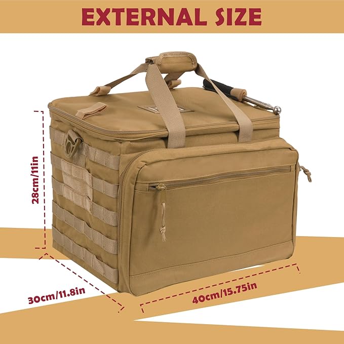 Patrol Bag Law Enforcement, Police Gear Car Front Seat Vehicle Organizer Bags with MOLLE System (Khaki)